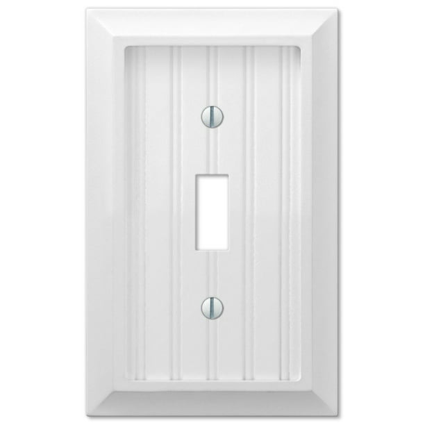 Cottage Wood Single Toggle Wall Switch Plate Cover White Com - Decorative Wall Switch Plates Home Depot