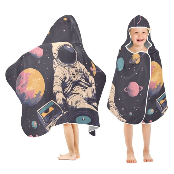 Yayeee Kids Hooded Towels Toddler Soft Absorbent Beach Bathing Wrap 50" x 23.5", Pink Record