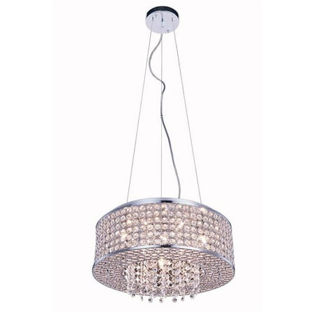 

V2914D16C-RC 5 x 16 in. Amelie 6 light Chrome Pendant - Royal Cut Crystals