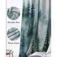 thumbnail image 3 of Green Forest Fog Blackout Curtains for Bedroom Living Room Darkening Curtains 54 Inch Long Watercolor Abstract Art Short Curtain for Small Window Treatment Thermal Insulated Grommet Drapes 52"x54"x2, 3 of 9
