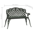 thumbnail image 2 of vidaXL Outdoor Patio Bench Outdoor Bench Chair for Backyard Cast Aluminum, 2 of 6