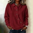 thumbnail image 2 of XuJwPNcy Womens Sweatshirt Lightweight Button Long Sleeve Tops Comfortable Collar Clothes Fall Fashion Outfit Clothing, 2 of 7