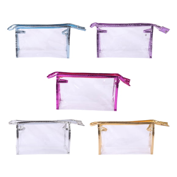 Bolsa Cosmética Transparente, Bolso De Maquillaje Transparente Elegante Cinco Colores Para Auriculares