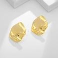 thumbnail image 4 of Irregular Gold Stud Earrings for Women Hammered Silver Stud Earrings Statement Geometric Earrings Vintage Gold Earrings, 4 of 6