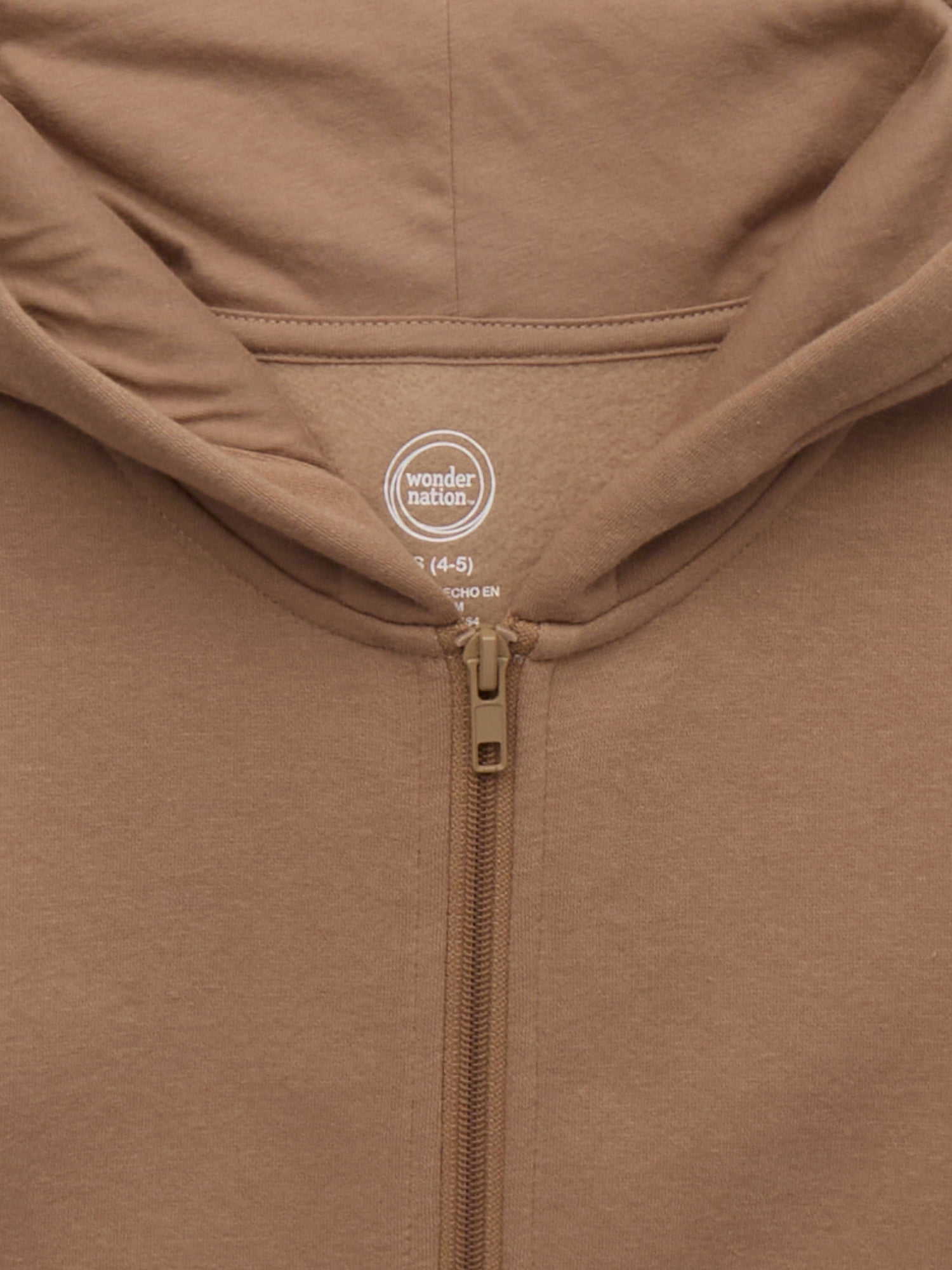 Wonder Nation Kids Unisex Fleece Full Zip Hoodie, Sizes 4-18 & Husky
