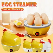 7-Egg Electric Steamer Cooker - Multi-Function Kitchen Appliance for Eggs, Vegetables & More - 350W, Stainless Steel & ABS, Easy-to-Use with Timer, Perfect for Families & Busy Schedules