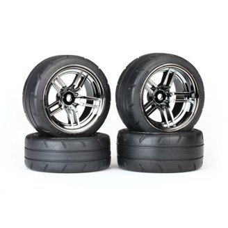 Traxxas RC Tires Traxxas 6768X Anaconda Tires & Wheels - 2.8 Rear, Pre-Glued For 2WD Rustler 2.8 Inch RC Street Tires