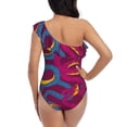 thumbnail image 5 of Honeii Colorful Snake for women's one-piece swimsuit featuring a chic one-shoulder design experience elegance and style in the water-Small, 5 of 6