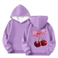 thumbnail image 3 of Ugoldhm Girls Hoodies Pullover Sweatshirts Fruit Bow Printed Shirts Fall Fashion Outerwear 3-13 Years, 3 of 5