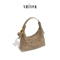 thumbnail image 5 of PRIYAL Woven Purse for Women Suede Leather Shoulder Bag Vegan Tote Bags Suede Hobo Handbag, 5 of 11