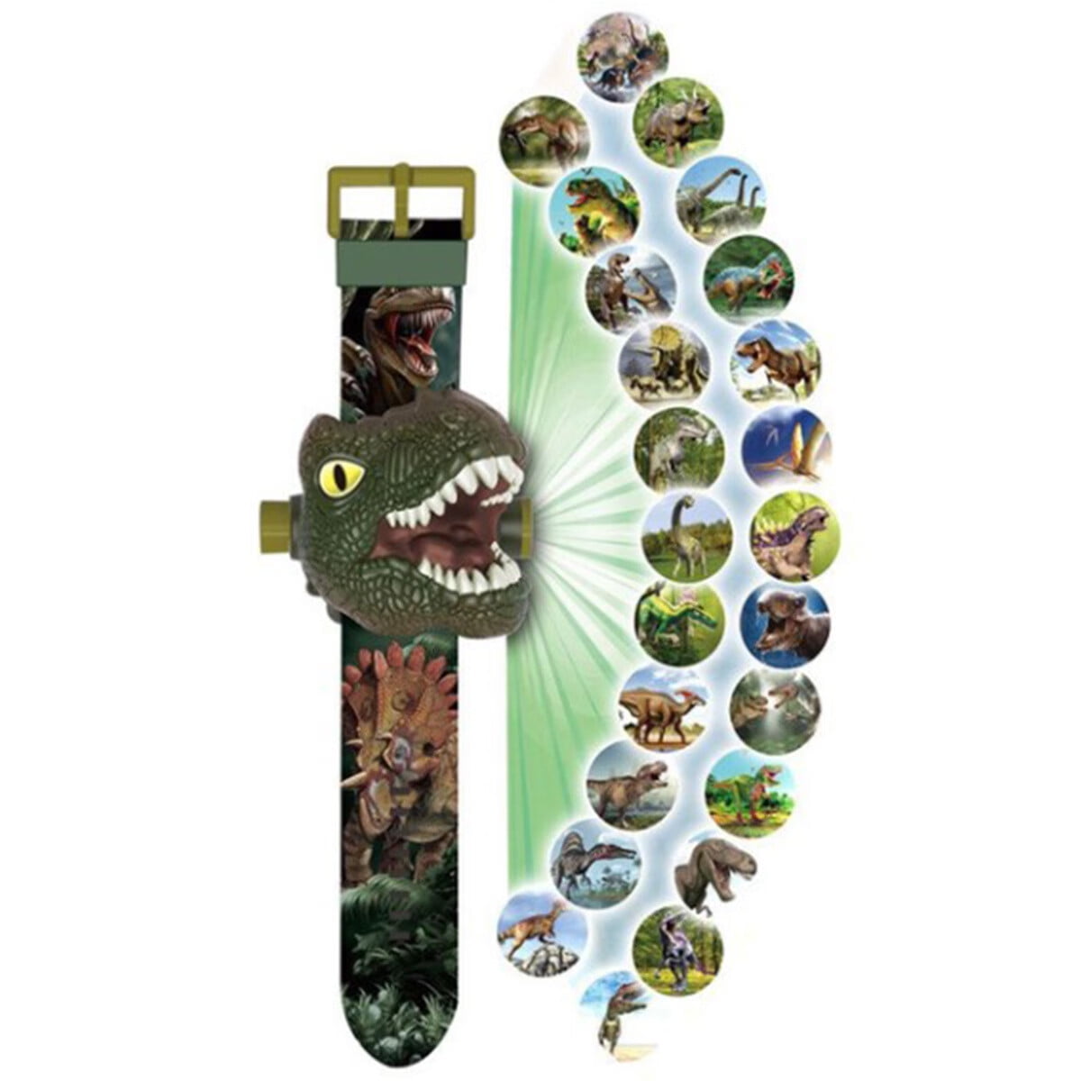 DANDELIONSKY Kids Dinosaur Projection Watch Cartoon Dinosaur Pattern Watch Projector Creative Electronic Digital Project