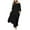 Z240809-A-Black, variant on VBARHMQRT Two Piece Pants Set for Women Dressy Satin 2024 Fashion Casual Large Irregular Long Sleeved Suit Wide Leg Pants Two Piece Suit 2 Piece Pants Set for Women Formal Blue