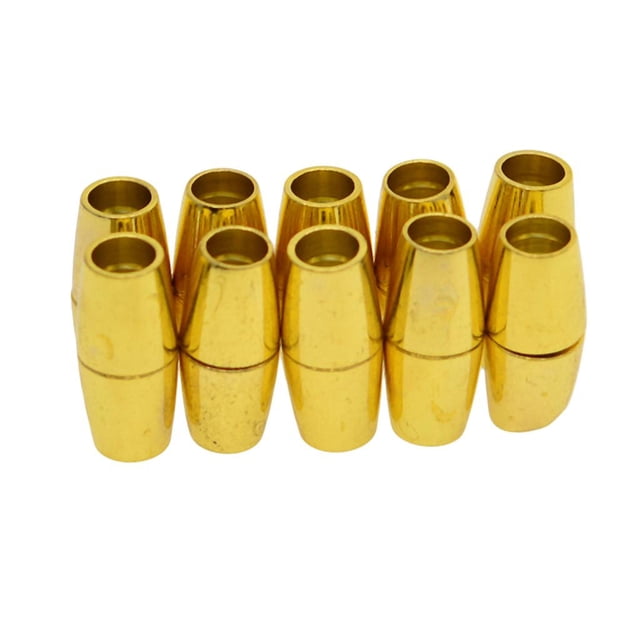 10 juegos de accesorios de joyería, latón chapado en oro/bronce, cordón de material cuero, cierre , tamaño del orificio, 4mm, DIY, collar , co