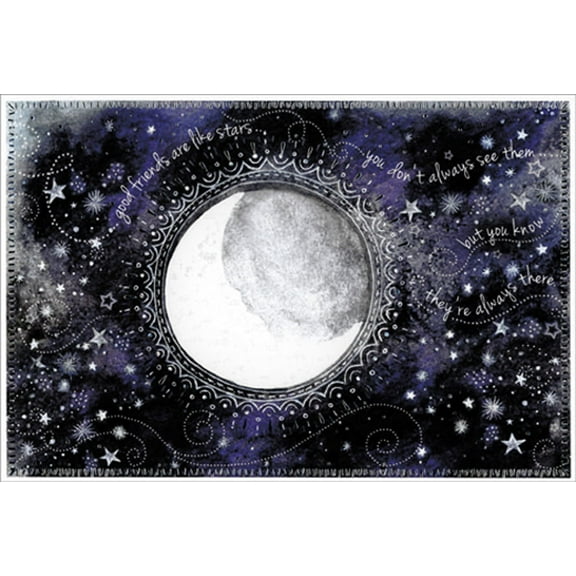 Pictura Good Friends are Like Stars : White Moon Birthday Card for Friend