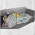 thumbnail image 6 of Ride the Wave Soft Flannel Fleece Throw Blanket, Crocodile Surfing Caricature Humor Wild Sea Illustration, Cozy Plush for Indoor and Outdoor Use, 50" x 60", Olive Green Mint Yellow, by Ambesonne, 6 of 6