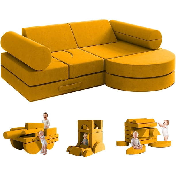 14PCS Kids Couch, Linor Toddler Sofa Modular Kids Couch for Playroom