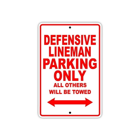 Defensive Lineman Football Player Parking Only Gift Decor Garage Aluminum 8