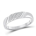 thumbnail image 3 of Solid 925 Sterling Silver His and Hers Trio Three Rings Set Real Natural Diamond Cluster Matching Rings Wedding Band Set 1/5 Carat ( .20 Cttw ) - (L = 5, M = 9.5), 3 of 6