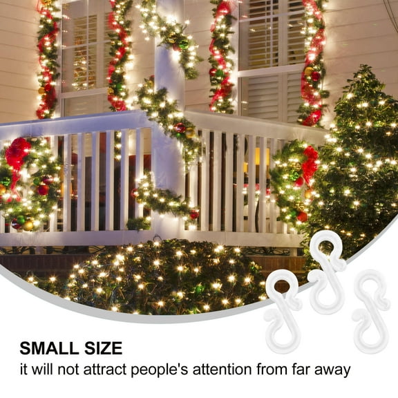 FELTECHELECTR 48Pcs Gutter Guard Clips for Seasonal Fairy Light Mini Gutter Hooks Plastic