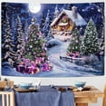 thumbnail image 3 of Sevenstars Christmas Tree Tapestry Xmas Wall Tapestry Snow Wall Hanging for Room Decor,59.1" x 82.7", 3 of 5