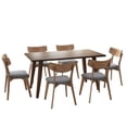 thumbnail image 3 of 7 Piece Dining Set, Dining Table with 6 Upholstered Dining Chairs, Kitchen Table with 6 Chairs, Modern 6 Person Dining Room Table Set for Small Space, Living Room, Apartment, 3 of 7
