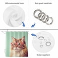 thumbnail image 6 of Sunglasses Cat Bathroom Shower Curtains with Hooks, Retro Funny Cat Green Background Waterproof Fabric Washable Shower Curtain for Home Hotel Bathtub Decor 72x72 Inch, 6 of 9