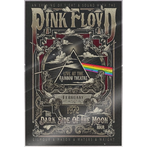 Pink Floyd - Music Poster (Live at The Rainbow Theatre Ad) (Size: 24" x 36") (Laminated Poster)