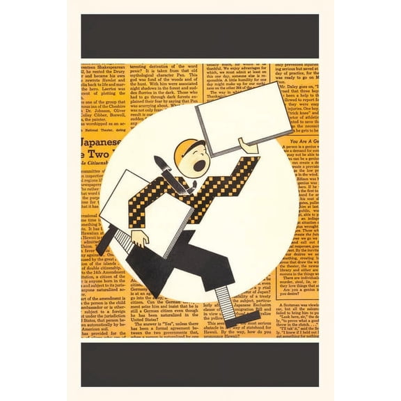 Pocket Sized - Found Image Press Journals: Vintage Journal Yelling Newsboy (Paperback)