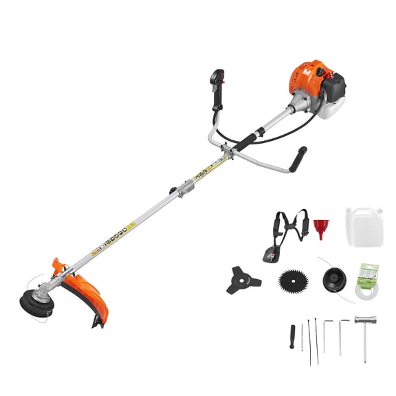 KFFKFF Cordless String Trimmer, 52 cc 2-Stroke, Gas-Powered Weed Cutter, 17" Grass Trimmer, Versatile Lawn Edger with Shoulder Strap & 3T Blade, Efficient Tool for Grass Maintenance
