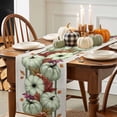 thumbnail image 3 of Green Pumpkin Table Runner, Autumn Thanksgiving Kitchen Dining Table Decoration for Home Party Decor 13x60 Inches, 3 of 9