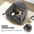 thumbnail image 5 of Aukfa Accent Chair with Cat Cave, Deep Seat Armchair with Storage, Chenille Pet Sofa, Gray, 5 of 11