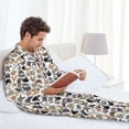 thumbnail image 6 of Sikiie Cute Cats Mens Pajama Set, Soft Warm Long Sleeve Sleepwear, Cozy Button-Down Pjs for Men-Small, 6 of 7