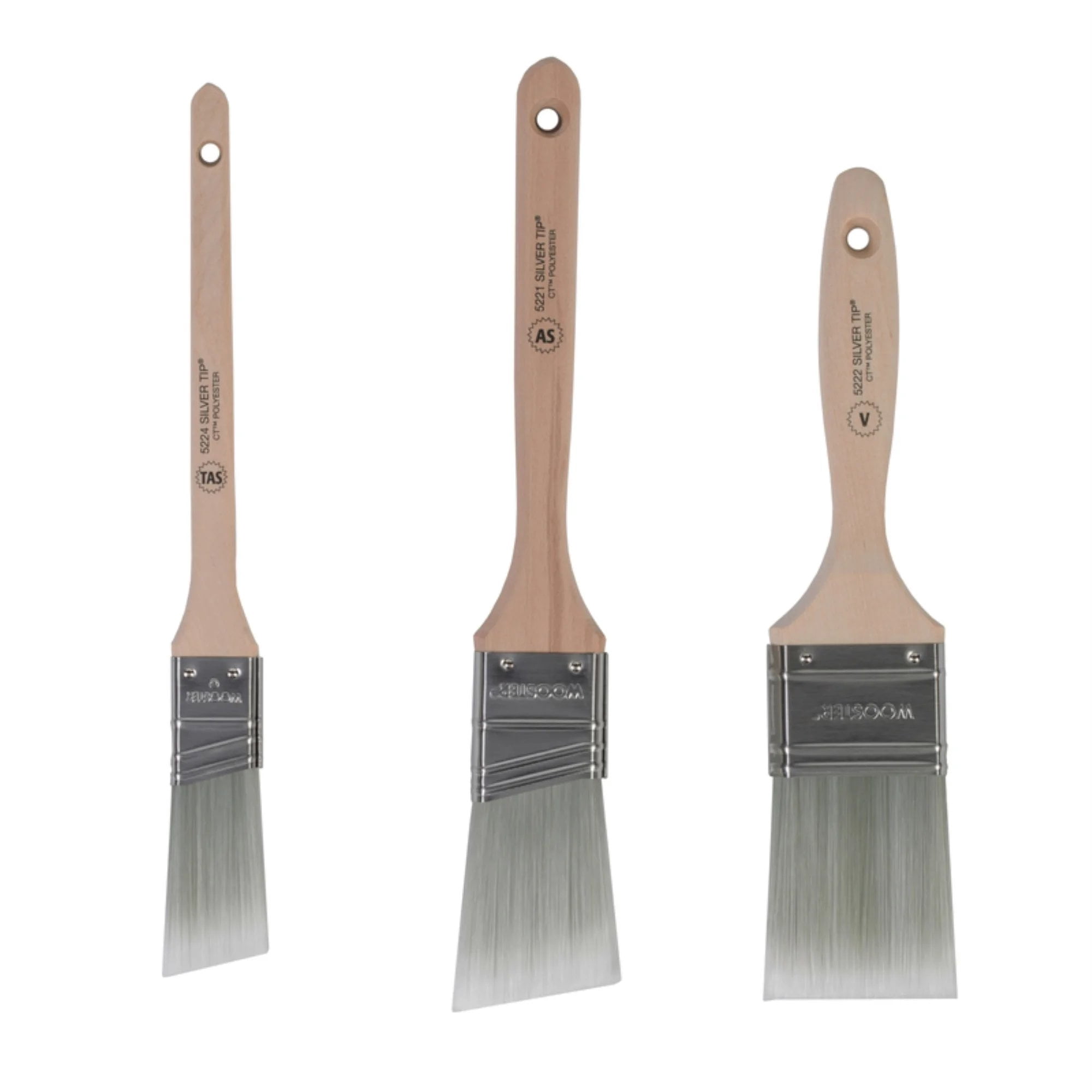 Wooster 5229 Silver Tip Paint Brush Variety 3Pk (Contains 1Ea 1" 5224 1Ea 1-1/2" 5221 & 1Ea 2" 5222)