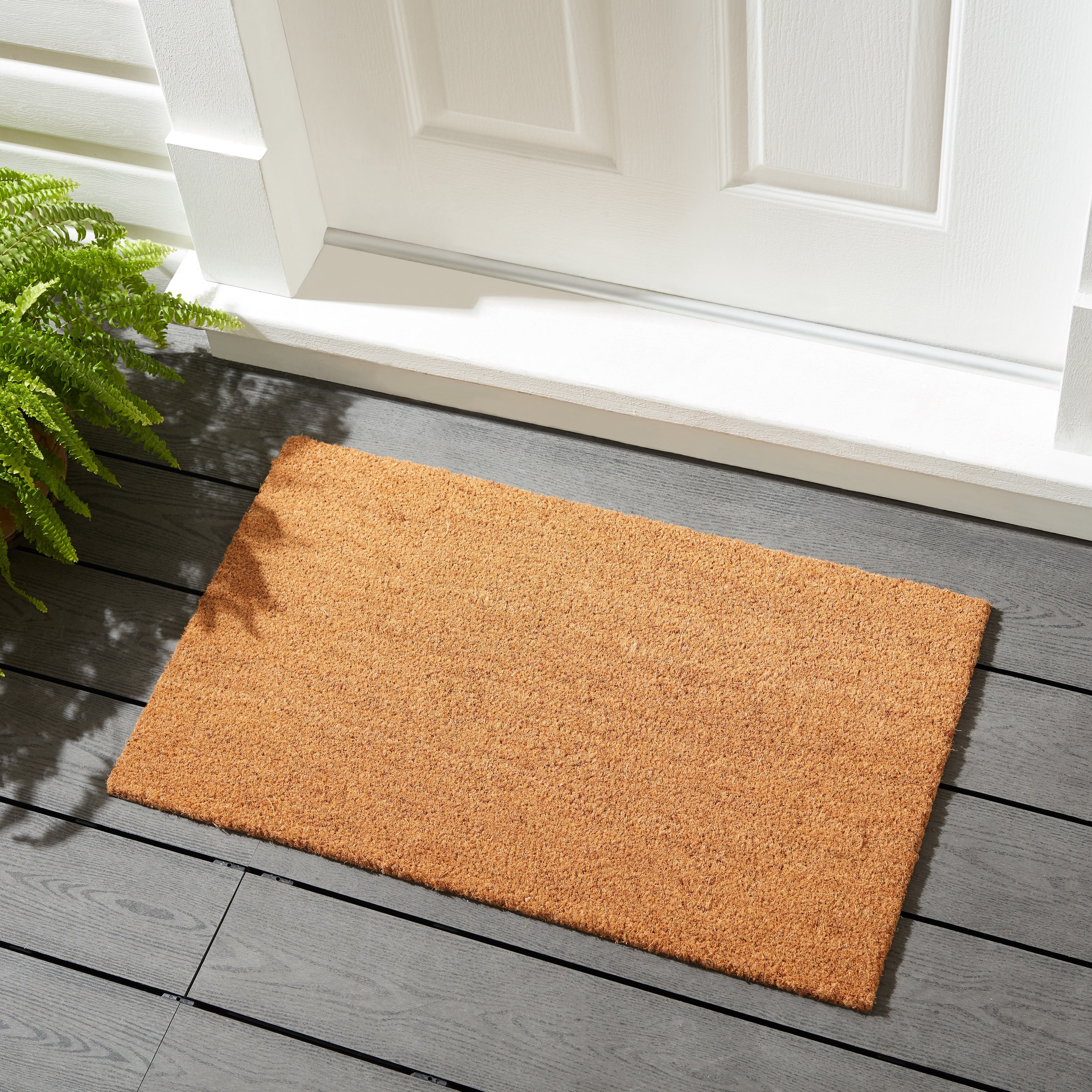 Mainstays Welcome Home Paw Coir Outdoor Doormat - Natural & Black - 18 x 30 in