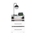 thumbnail image 5 of Cterwk 2 Drawers Nightstand with Metal Handle and Open Shelf, End Table Beside for Living Room, Office, Bedroom, White, 5 of 7