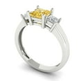 thumbnail image 2 of Three-Stone Engagement Ring for Women - 1.11ct Yellow Moissanite in 14K White Gold Promise Ring, 2 of 6
