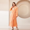 thumbnail image 4 of Plus Size Bathrobe for Women Fleece Women's Nightgowns & Sleepshirts Oversize Cozy Women's Robes House Womens Robe Orange, 4 of 5