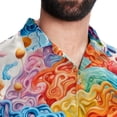thumbnail image 5 of Mind car Men's Short Sleeve Spread Collar Button Down Beach Print Casual Shirts, 5 of 6