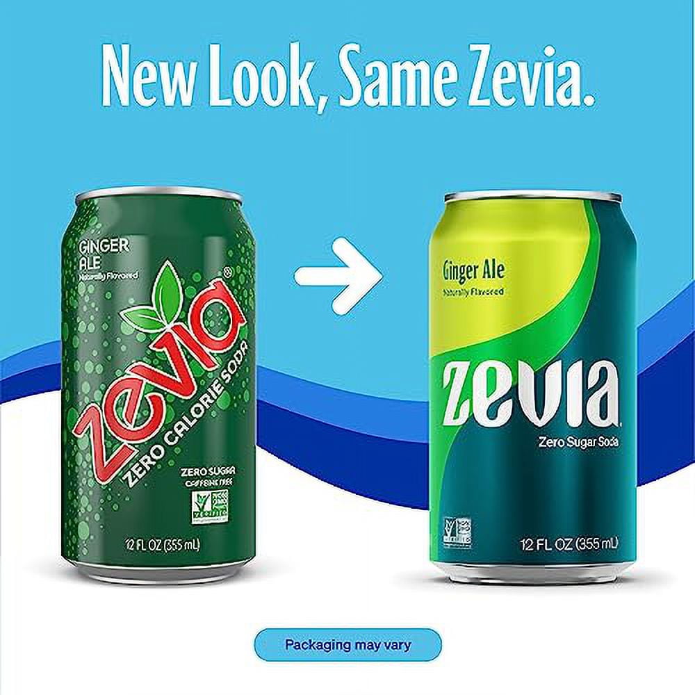 Zevia Zero Calorie Soda, Ginger Ale, 12 Ounce Cans (Pack of 24)