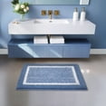 thumbnail image 5 of PABUBE Bathroom Rug, Soft Absorbent Bathroom Mat and Bath Mat, Premium Microfiber Shag Bath Rug Machine Washable (20"x29",Blue and White), 5 of 10