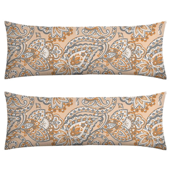 Exotic Floral Body Pillow Cover 20x54 - Elegant Antique Pillowcase with Hidden Zipper, Machine Washable & Breathable for Adults