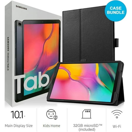 Samsung Galaxy Tab A T510 10.1-Inch Touchscreen 32 GB Tablet (2 GB Ram, Wi-Fi, Android OS, Black) International Version Bundle with Case, Screen Protector, Stylus and 32GB microSD Card