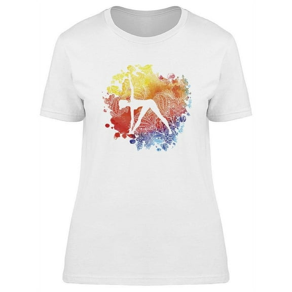 Woman Silhouette In Yoga Pose  T-Shirt Women -Image by Shutterstock, Female Large