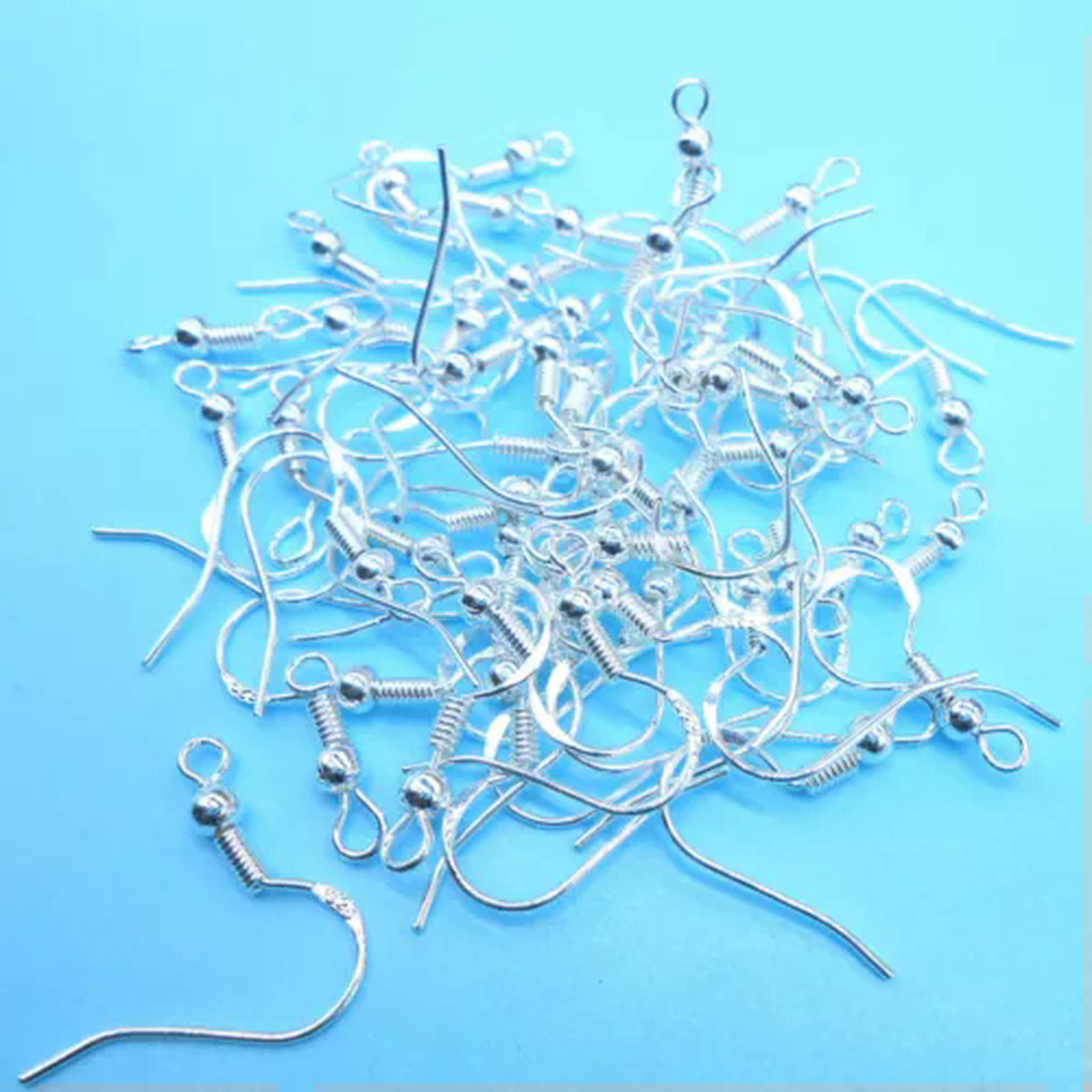 EOEMY Wholesale 100-1000Pcs 925 Sterling Silver French Hook Earrings Ear Wires-500