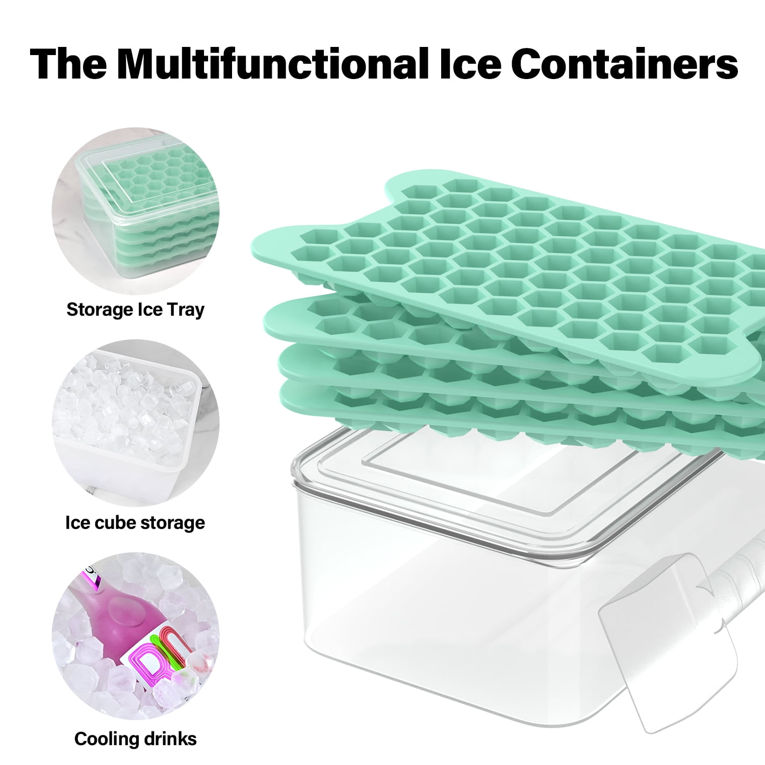 Buy KAYAAN Mini Ice Cube Trays with Lid for Freezer with Easy