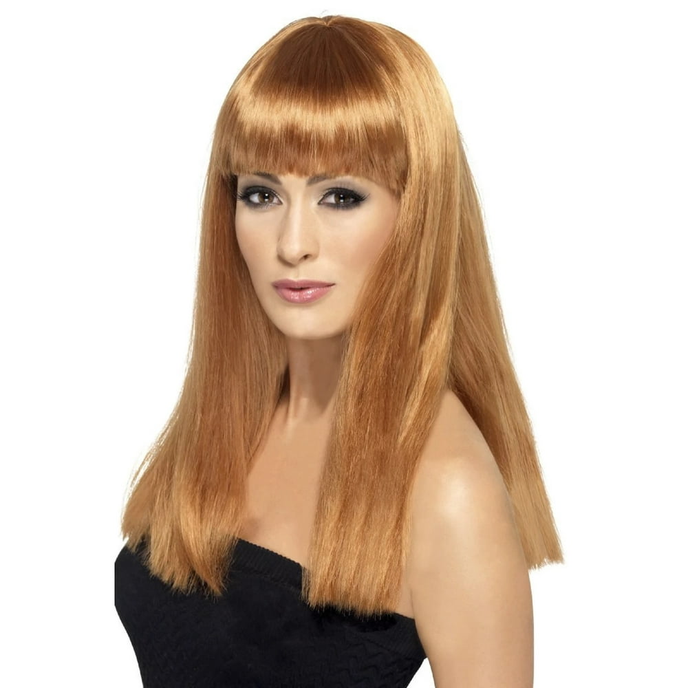 26&quot; Brown Auburn Long and Straight Women Adult Halloween Wig Costume