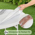 thumbnail image 5 of White Gray Rose Gold Marble Pattern Round Fitted Tablecloth with Elastic Edge,Dining Table Cover Waterproof,Outdoor Round Tablecloth for Camping,Dining,Indoor and Outdoor, 5 of 7