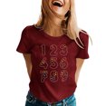 thumbnail image 4 of Tops de Manga Corta de las Mujeres Casual Impresa Camiseta Blusa Cuello Redondo Moda Poliéster Ligero Suave Cómodo para las Vacaciones Diarias de Trabajo de la Fiesta de Citas, 4 of 8