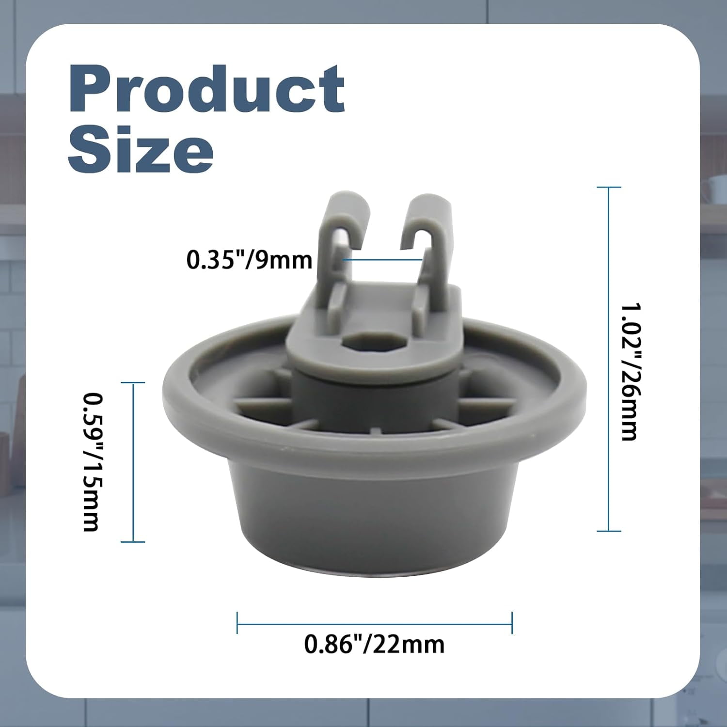 8Pcs Dishwasher Lower Wheel Assembly 611475 Replacement for Bosch Dishrack Lower Rack Wheel Replace# bsh-00611475 1559847 AH3477735 AH8727387 Grey