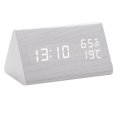 thumbnail image 1 of El despertador del higrómetro del LED llevó el higrómetro de madera del reloj digital electrónico del triángulo del reloj de madera, 1 of 5